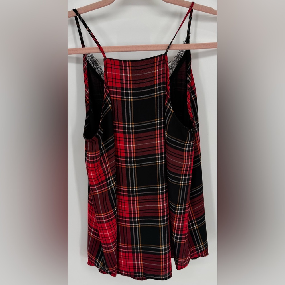 LOFT Red and Black Plaid Tank Top - Picture 3 of 11